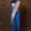Sky Blue Minakari Banarasi Satin Saree