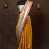 Yellow Minakari Bararasi Satin Saree