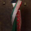 Red and green banarasi contras satan saree