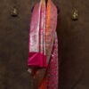 Marigold and Pink Partly Minakari Contras Banarasi Satin Saree