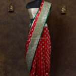 Royal Red Minakari Banarasi Satin Saree