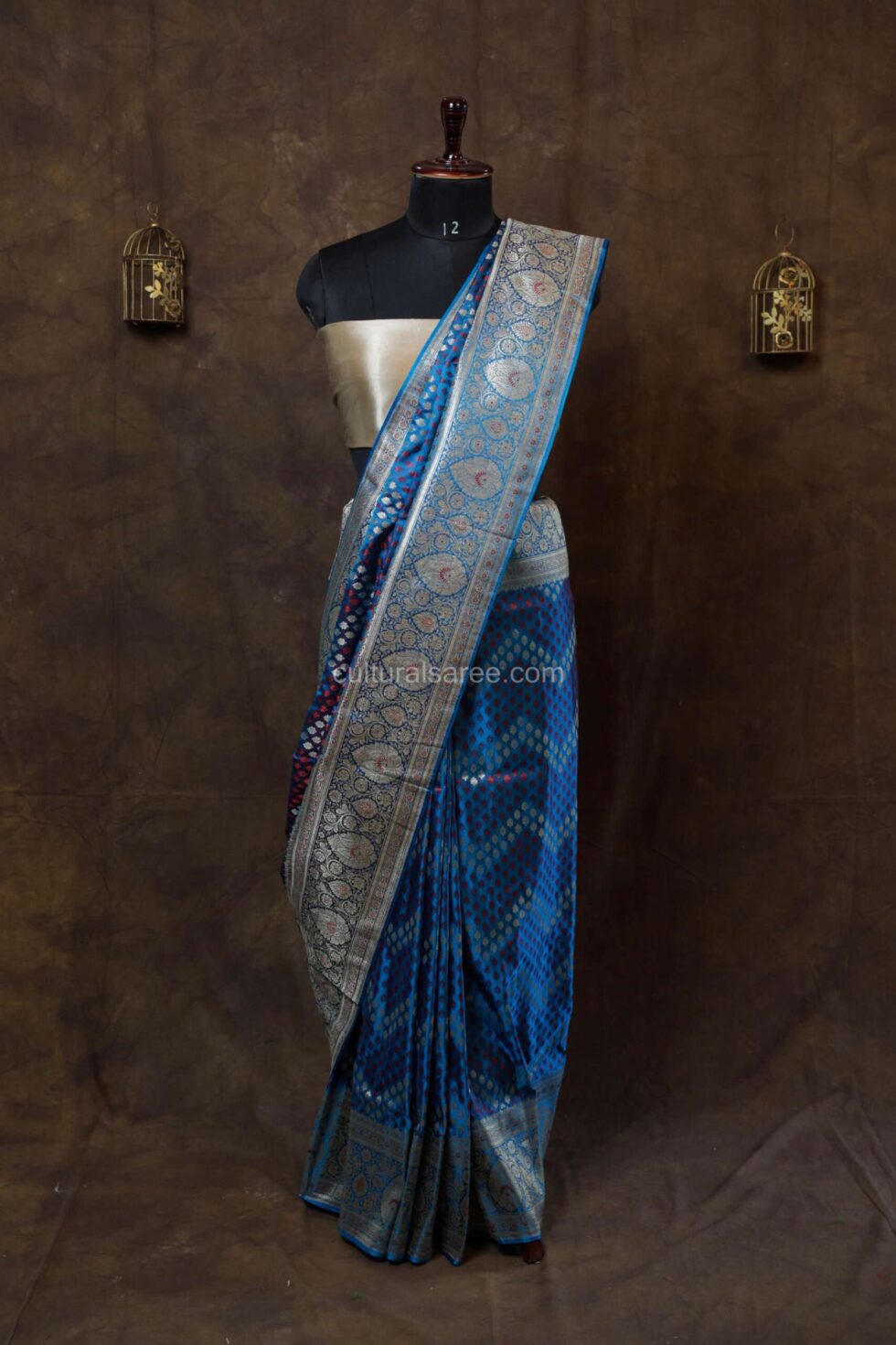 Navy blue rang kart silk saree