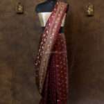Rich brown banarsi silk saree