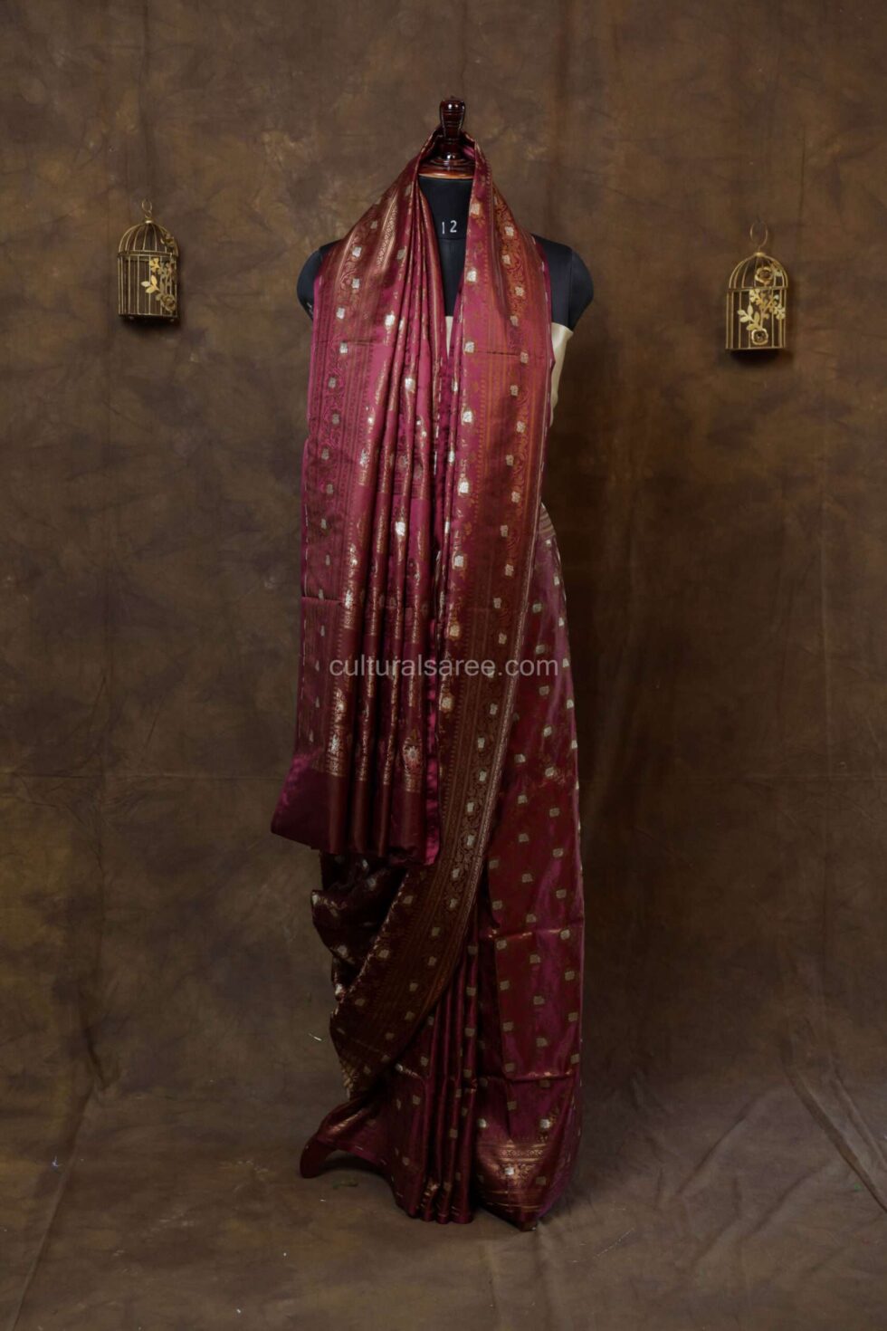 Rich brown banarasi silk saree