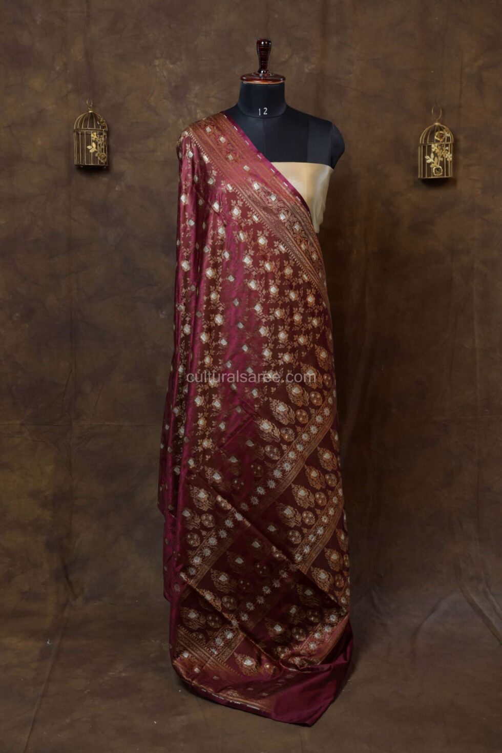 Banarasi rich brown silk saree