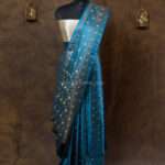 Navy blue banarasi jal saree
