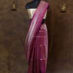 Dark pink Tanchoi Banarasi saree