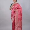 Rani Color Necklace Floral Jal Banarasi Pure Silk Saree