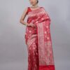 Royal Red Jangla Jal Banarasi Pure Silk Saree