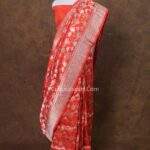 Orange Banarasi Handloom Chhatra Jaal Minedar Silk Saree