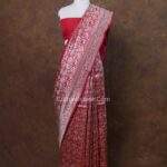 Maroon Banarasi Handloom Silk Saree With Mythical Creatures Motifs